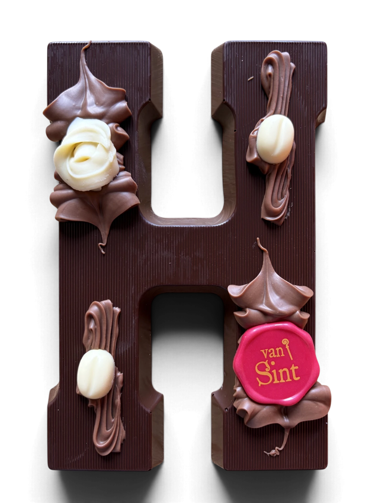 Chocoladeletter H, puur, Van Sint-zegel