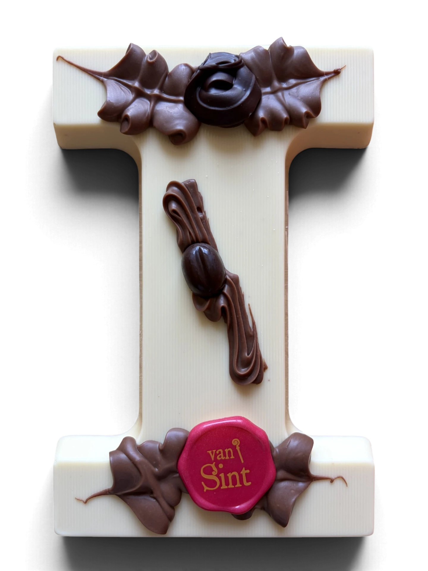 Chocoladeletter I, wit, Van Sint-zegel