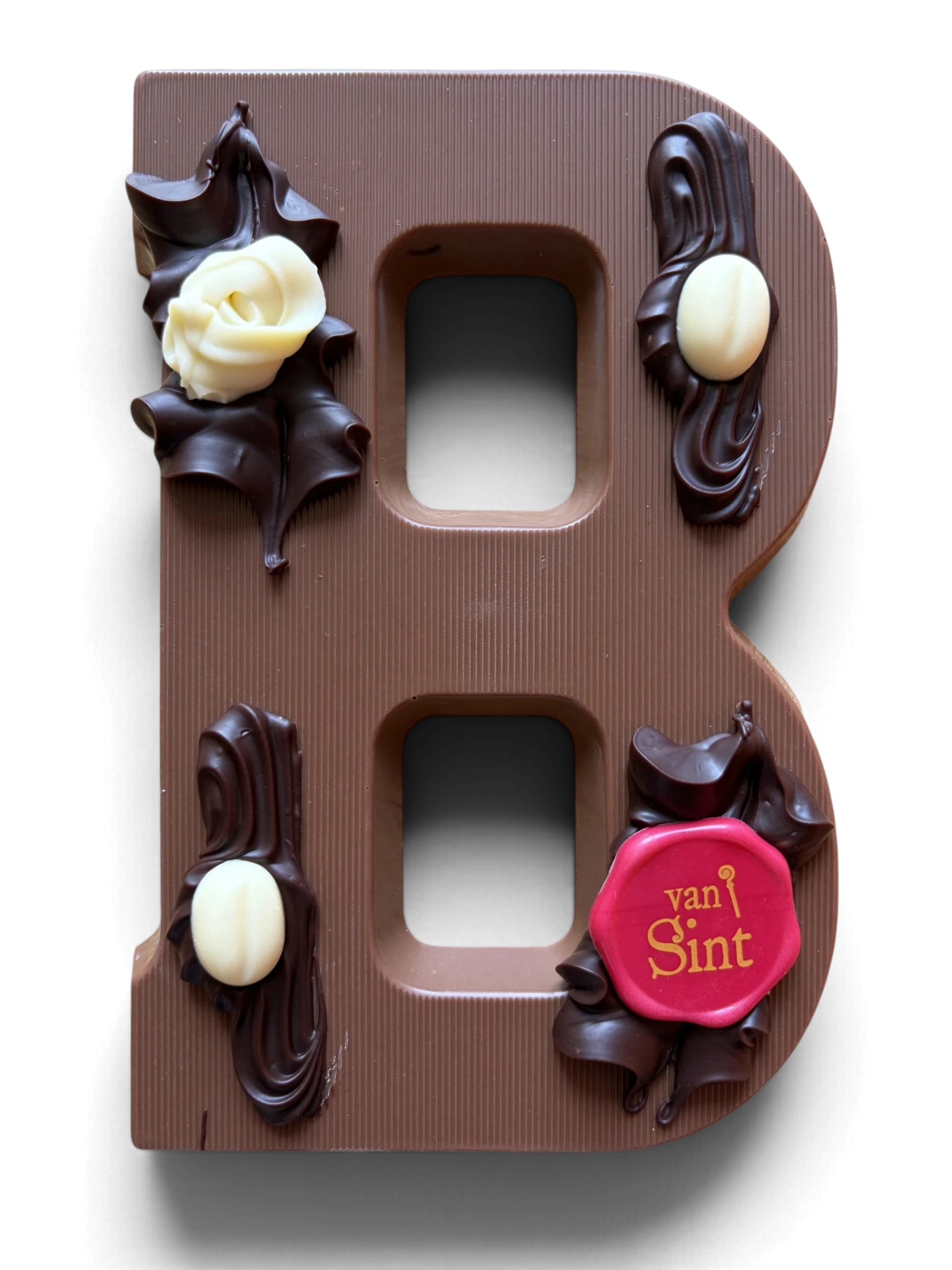 Chocoladeletter B, melk, Van Sint-zegel