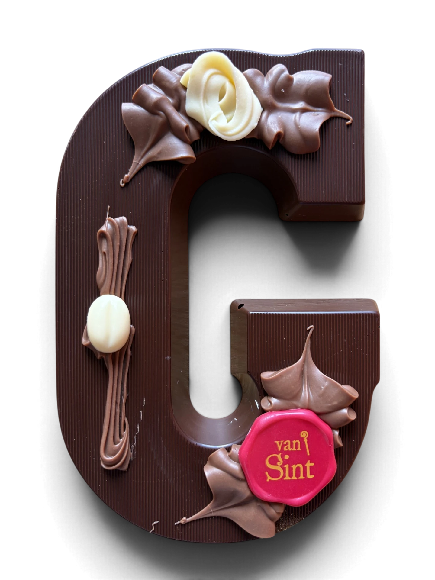 Chocoladeletter G, puur, Van Sint-zegel