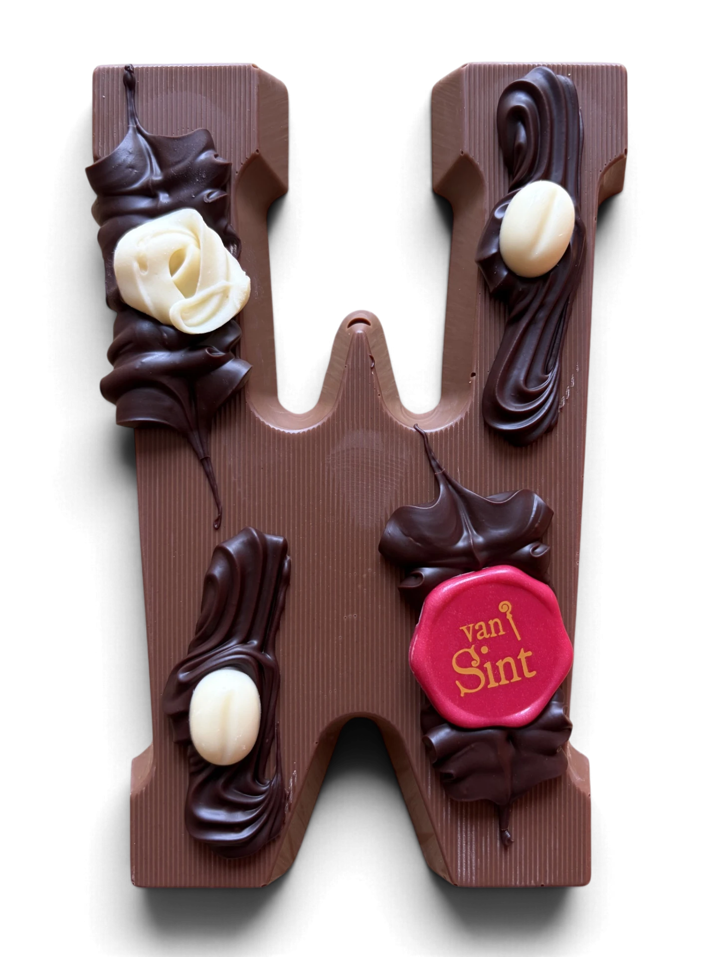 Chocoladeletter W, melk, Van Sint-zegel
