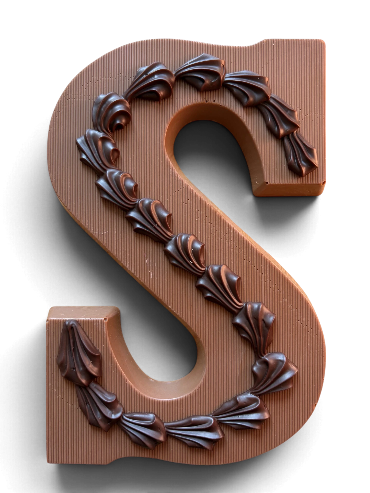 Chocoladeletter S, melk, Pure rozetten