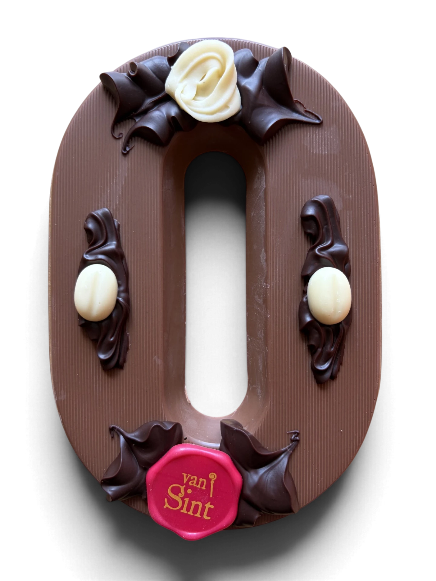 Chocoladeletter O, melk, Van Sint-zegel