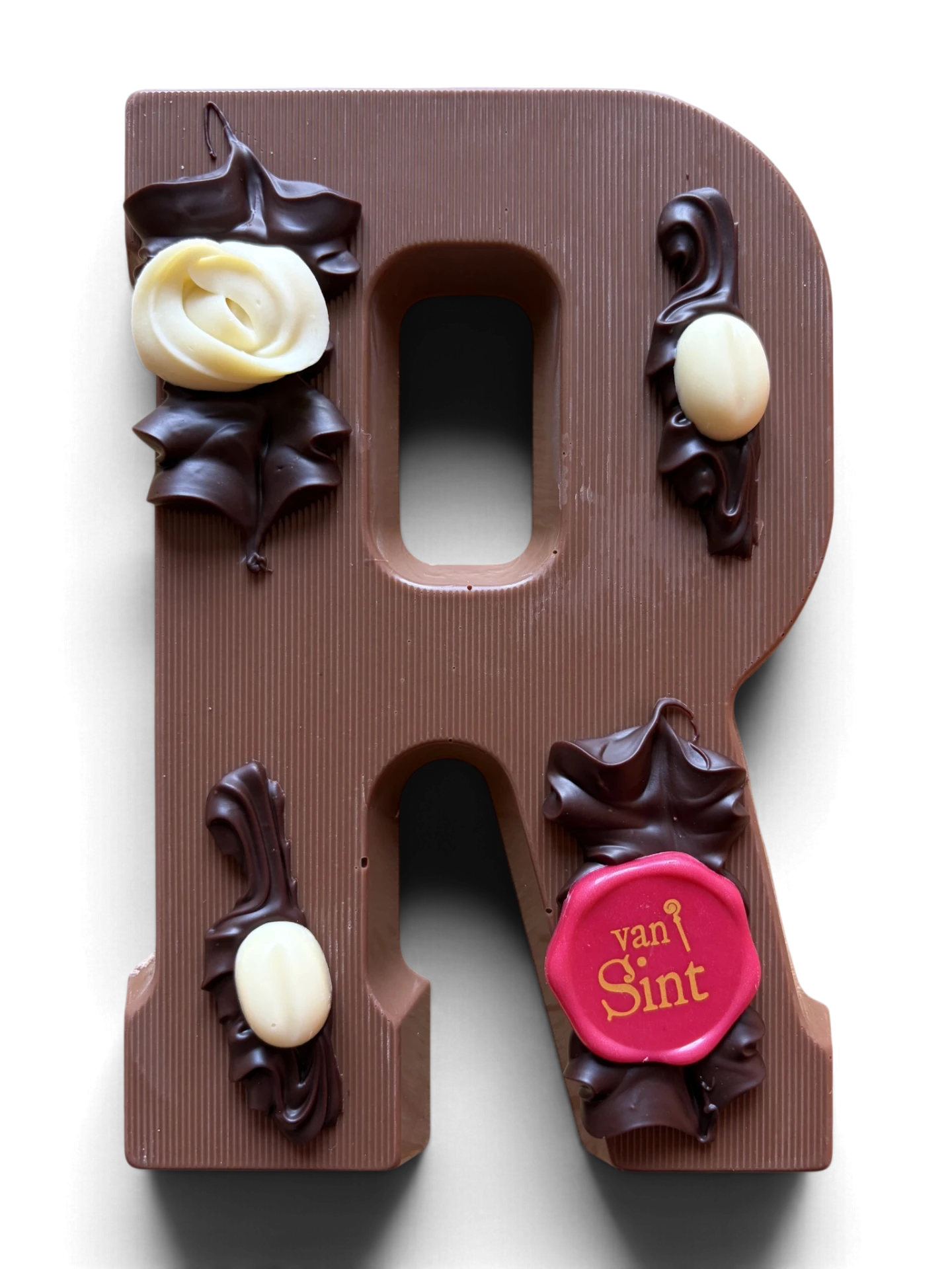 Chocoladeletter R, melk, Van Sint-zegel